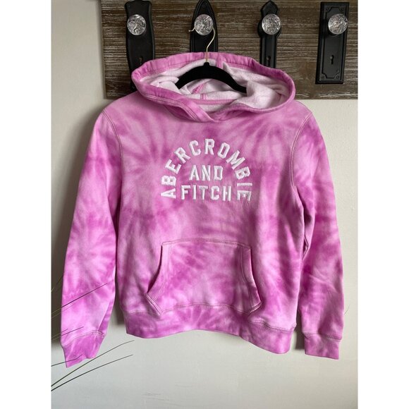 ABERCROMBIE & FITCH Kids Tie-Dye Pink Hoodie  Size 13/14 - Picture 1 of 6